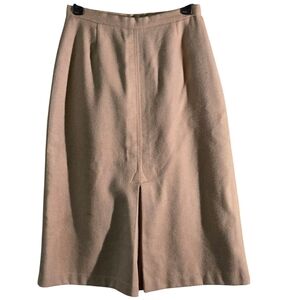 1970's Vintage Split Front Skirt Tan/Beige Women size 26" waist (sized 11)